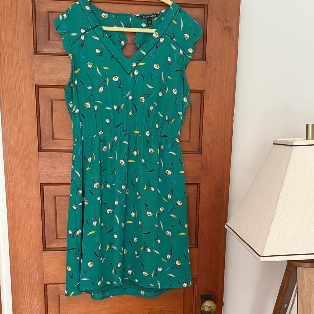 Green Floral Sleeveless Dress